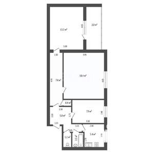 3-к квартира, вторичка, 62м2, 3/5 этаж