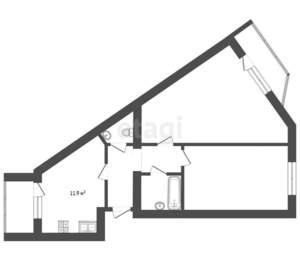 2-к квартира, вторичка, 64м2, 6/9 этаж