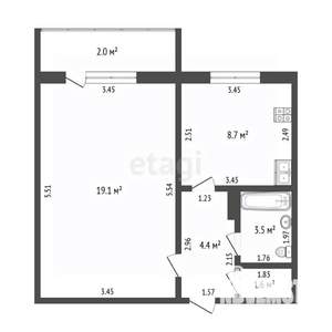 1-к квартира, вторичка, 37м2, 5/5 этаж