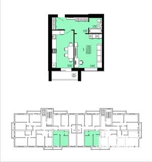 1-к квартира, строящийся дом, 48м2, 7/10 этаж