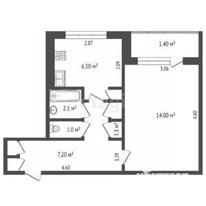 1-к квартира, вторичка, 33м2, 3/9 этаж