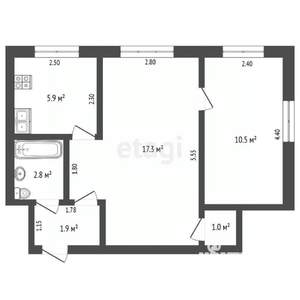 2-к квартира, вторичка, 40м2, 1/2 этаж