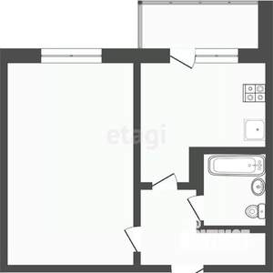 1-к квартира, вторичка, 32м2, 4/5 этаж