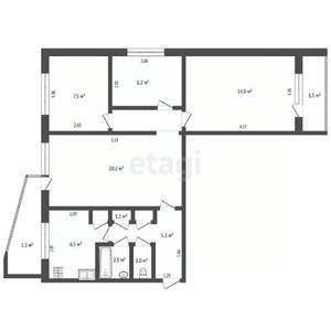 4-к квартира, вторичка, 64м2, 8/9 этаж