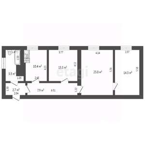 3-к квартира, вторичка, 80м2, 3/3 этаж