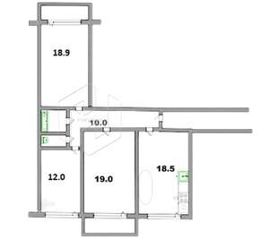 3-к квартира, вторичка, 83м2, 2/10 этаж