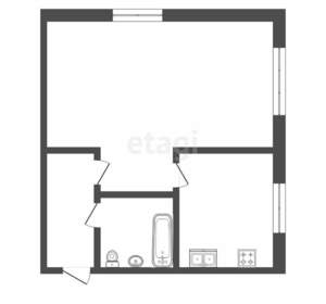 1-к квартира, вторичка, 30м2, 1/4 этаж