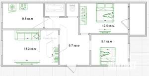 3-к квартира, вторичка, 62м2, 3/5 этаж