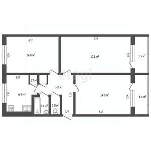 3-к квартира, вторичка, 57м2, 5/5 этаж