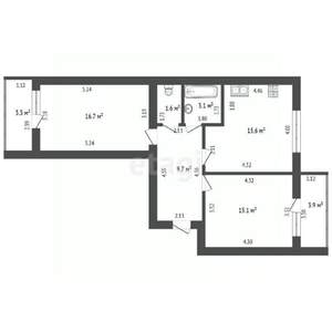 2-к квартира, вторичка, 65м2, 5/10 этаж