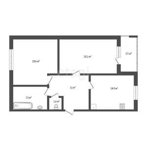 2-к квартира, вторичка, 76м2, 4/5 этаж