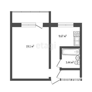 1-к квартира, вторичка, 39м2, 7/10 этаж