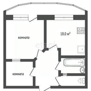 2-к квартира, вторичка, 47м2, 4/18 этаж