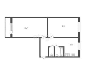 2-к квартира, вторичка, 47м2, 5/5 этаж
