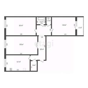 3-к квартира, вторичка, 82м2, 7/10 этаж