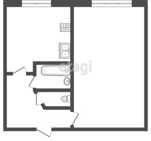 1-к квартира, вторичка, 33м2, 4/5 этаж