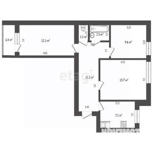 3-к квартира, вторичка, 59м2, 4/9 этаж