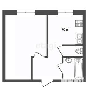 1-к квартира, вторичка, 34м2, 8/9 этаж