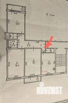 3-к квартира, вторичка, 89м2, 4/5 этаж