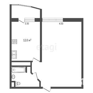 1-к квартира, вторичка, 55м2, 11/22 этаж