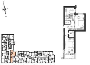 2-к квартира, вторичка, 59м2, 2/9 этаж