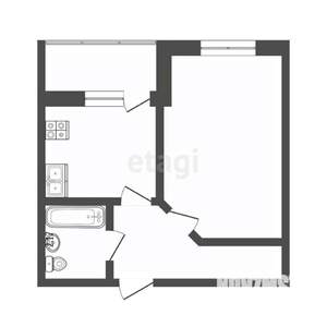 1-к квартира, вторичка, 39м2, 6/10 этаж