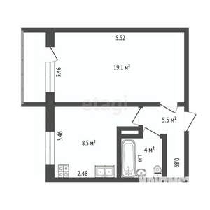 1-к квартира, вторичка, 37м2, 2/10 этаж